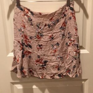 Anthropologie Lost + Wander floral Flare Skirt embellish raised stitching size S